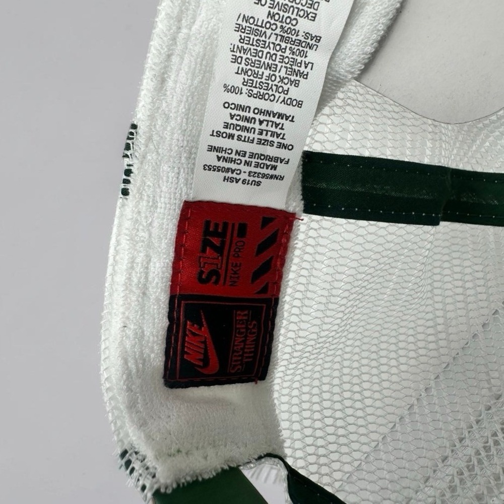 Nike x Stranger Things Hawkins High School Trucker Hat Snapback Green CQ8461-323 - Picture 12 of 13